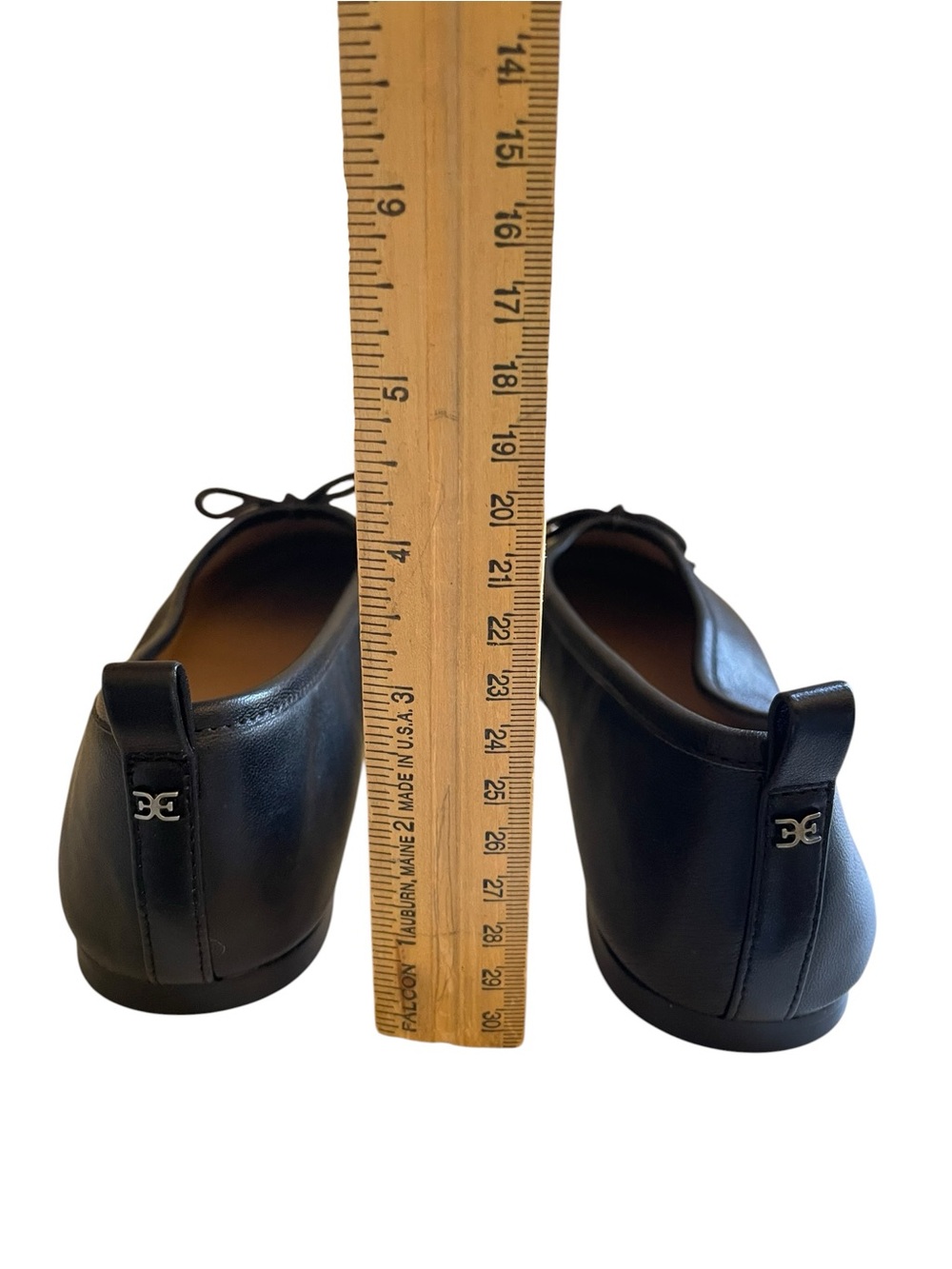 Sam Edelman Ari Black Leather Ballet Flats Bow Tie Detail Size 8 1/2 NWT - Picture 5 of 12
